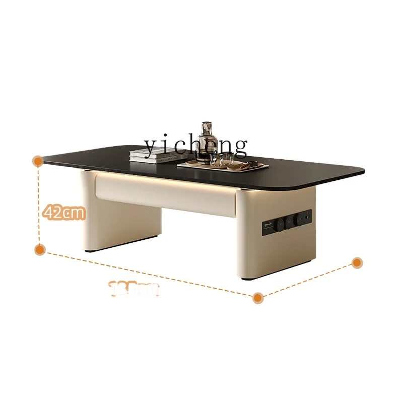 

Tqh Stone Plate Coffee Table Living Room Home Modern Simple New Multi-Functional High Sense Tea Table