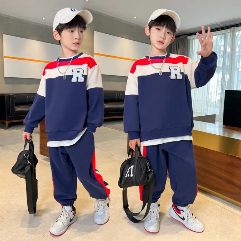 

Boys' Clothes Sets Sweatshirts +Pants 2PCS/Set Cotton 2023 Pullover Spring Autumn Outfits Sportswear Suit Children Clothing