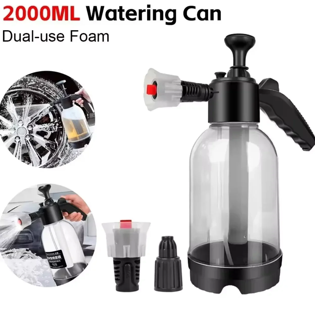 2L Foam Sprayer Car Wash Hand-held Foam Watering Can Air Pressure Sprayer Plastic Disinfection Water Bottle Car Cleaning Tools 2