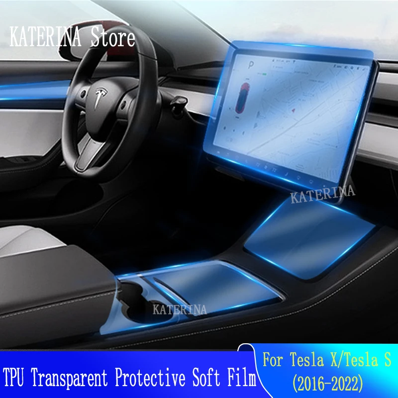 

Для Tesla Model S mode x Внутренняя центральная консоль пневматическая панель рулевого колеса ТПУ Прозрачная защитная пленка против царапин