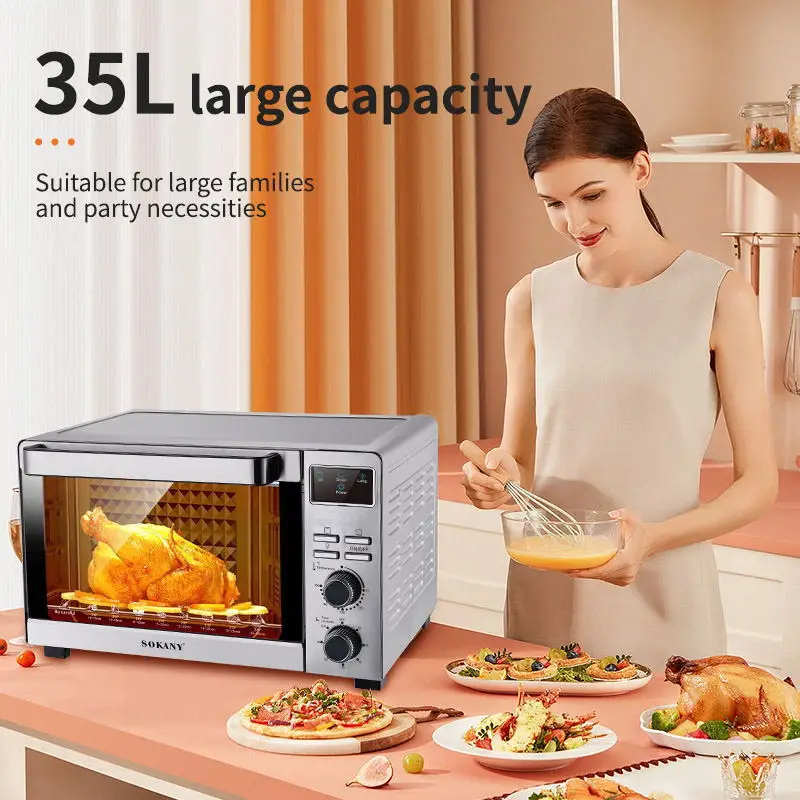 فرن كهربائي Sokany436 متعدد الوظائف للخبز المنزلي...