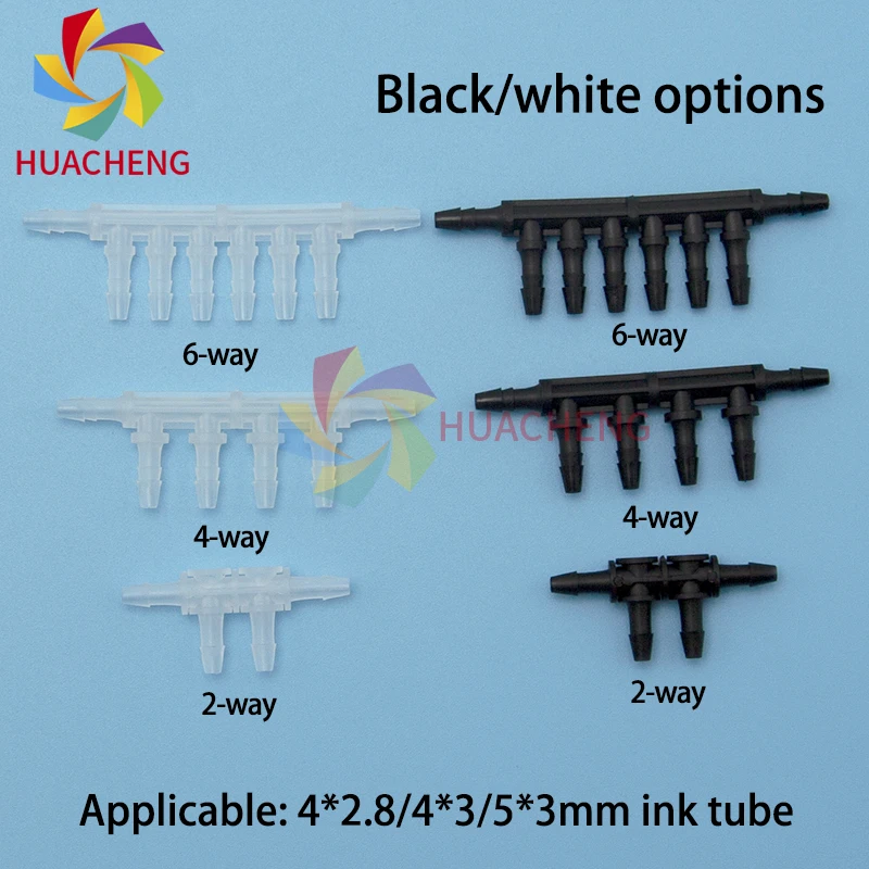 

10PCS Printer Ink Tube Connector 2/4/6 Ways for DTF Printer White Ink Circulation Connector Printer Damper Connector CISS Tool