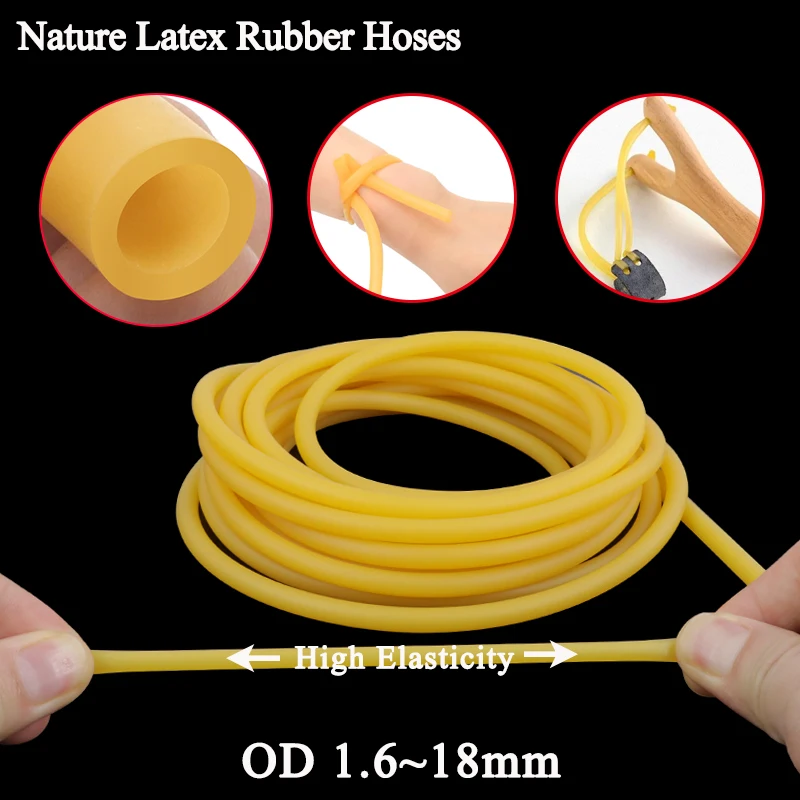 1~10M Yellow Nature Latex Rubber Hoses IDxOD 1.6~10mm High Resilient Surgical Medical Tube Slingshot Catapult Elastic Band rubber tubing rubber tube rubber hose