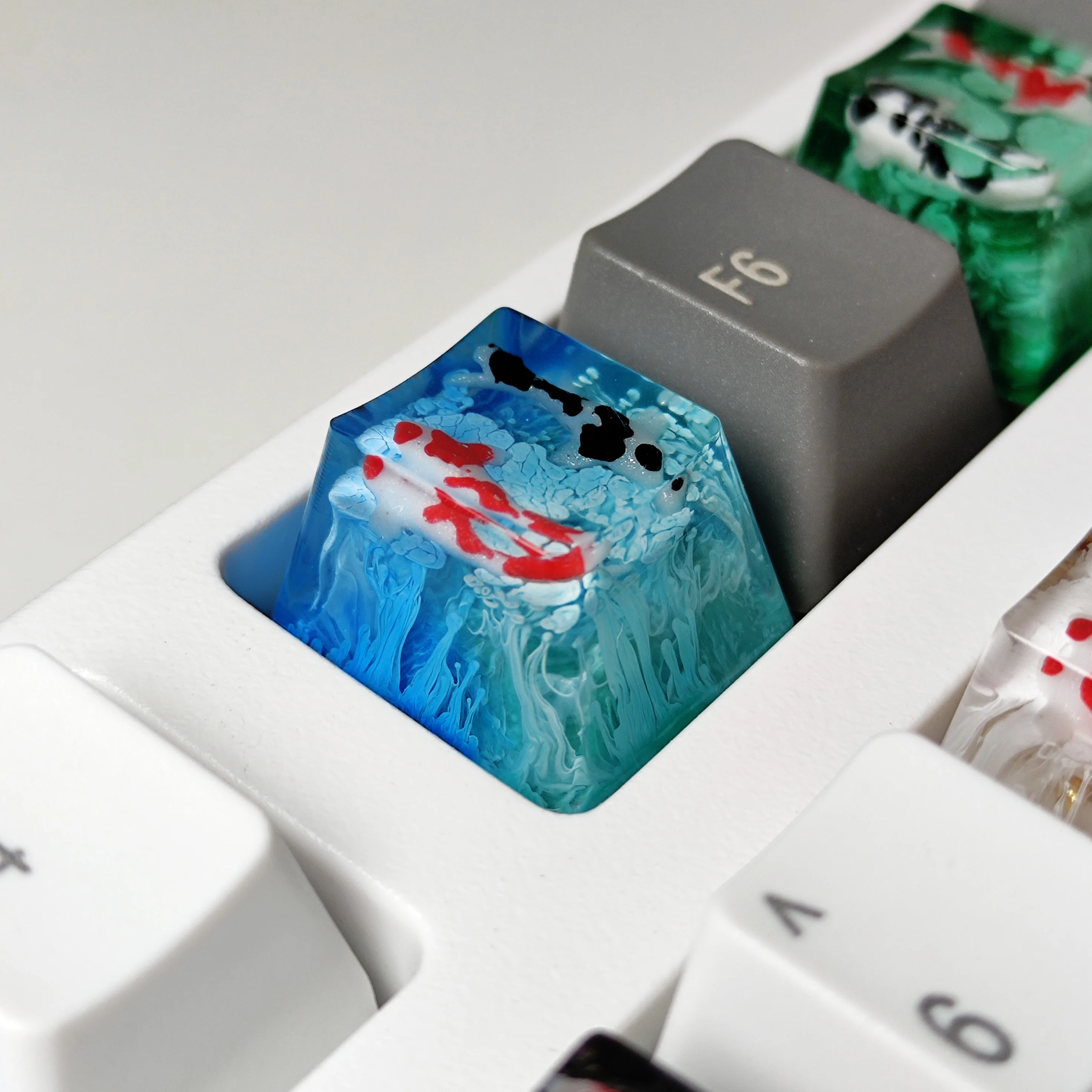 Cenário personalizado, Koi Resina Keycaps 1U, Teclado