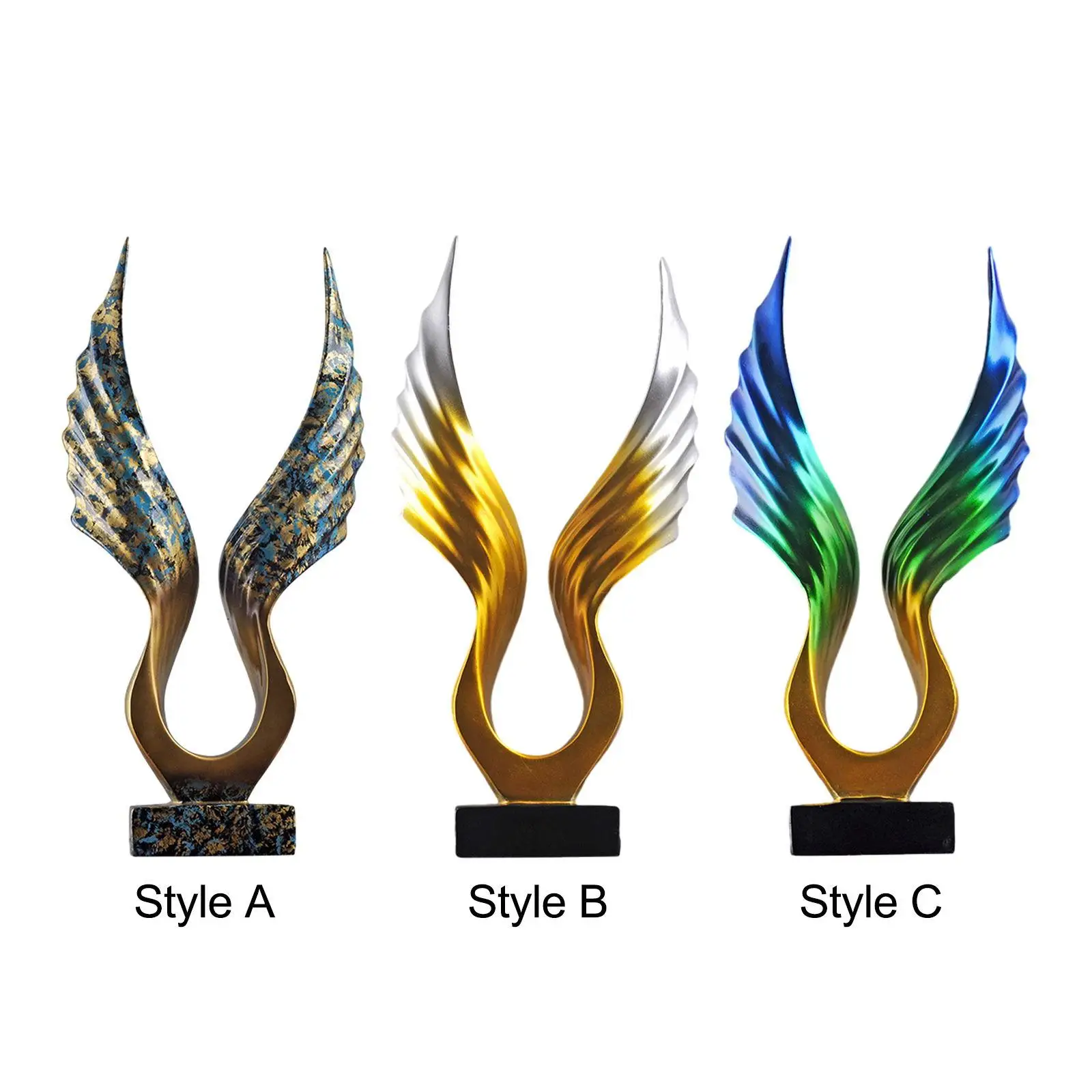 

Статуэтка с абстрактным крылом из смолы, украшение для стола фэн-шуй