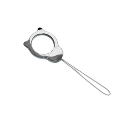 Universal Phone and Tablet Lanyard with Metal Ring Holder and Hooks (Silver / Gray)
