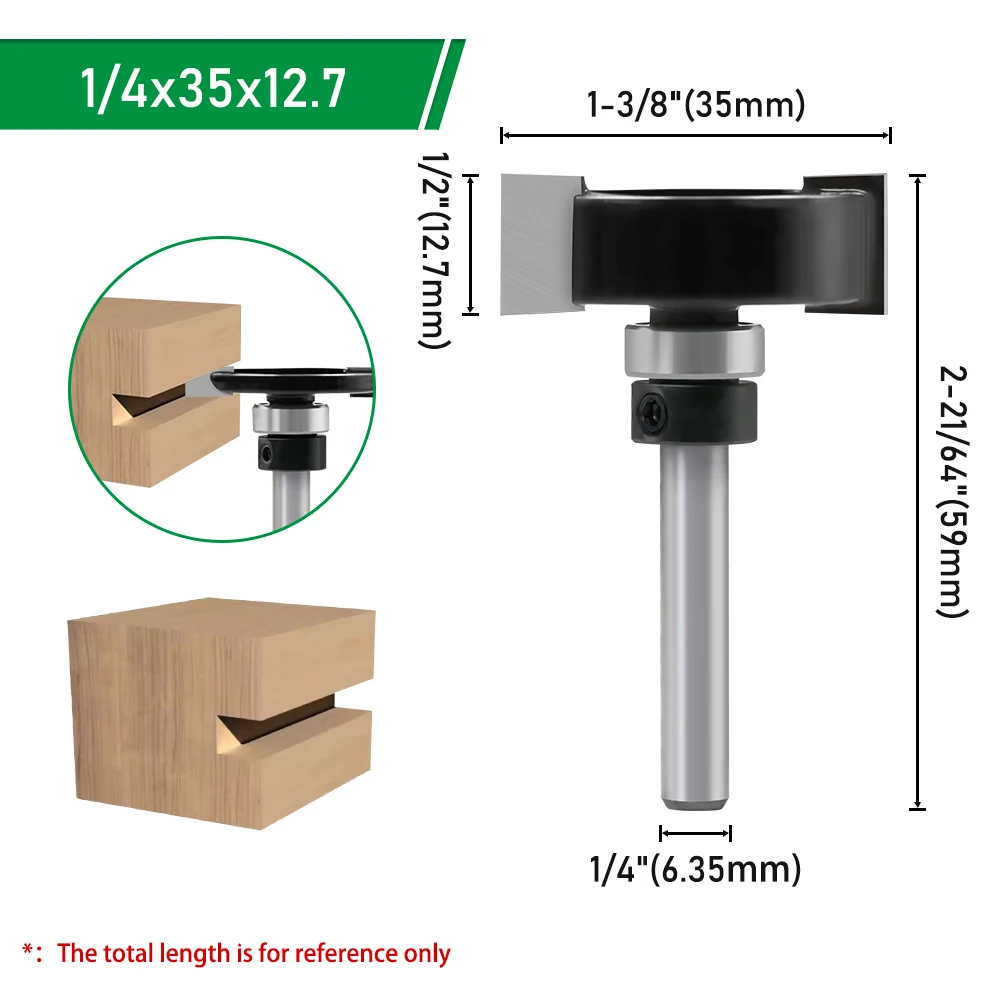 LAVIE 1/4 6 mm Schaft T-Nut-Fräser mit Lager – Doppelkanten-Nutfräser zum Schlitzen und Kanten von Holz C06318FX35 – Detail 19