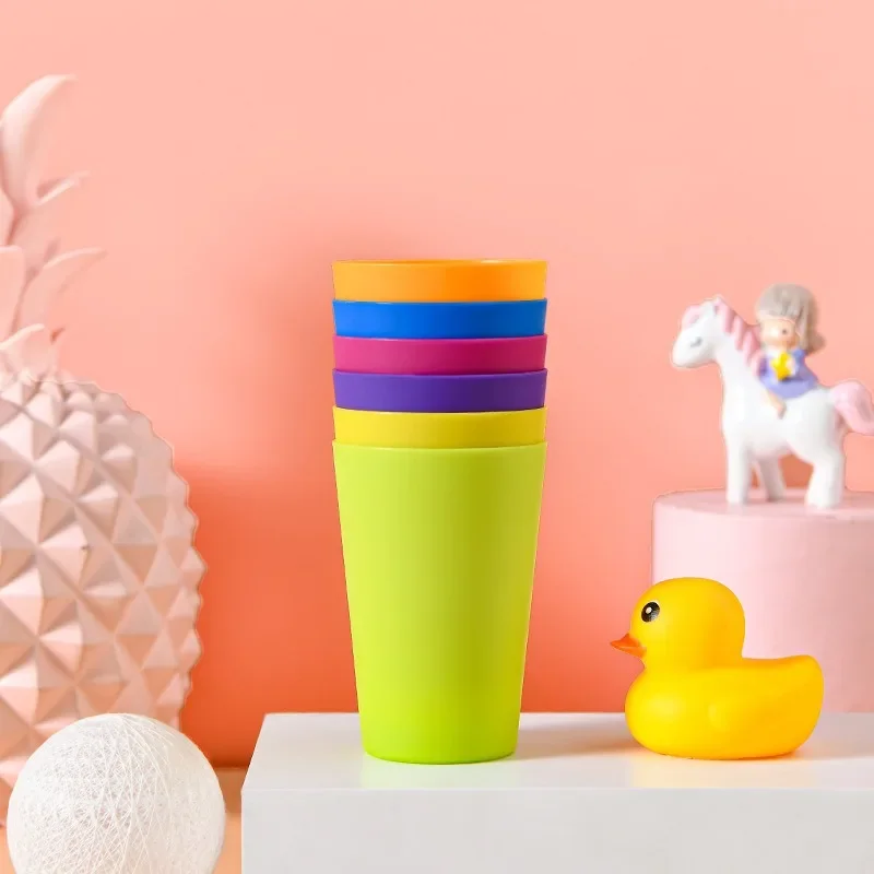 Reusable Plastic Cups Mugs Rainbow Colors 1pcs/set Outdoor Picnic Travel Drinking Cup Mug Home Party Kids Water Cup Drinkware