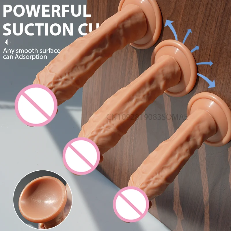 Realistischer Silikondildo für Frauen, Sexmaschine, Schwanz, Anal, Vaginalstimulation, großer Penis, Sexspielzeug für Erwachsene, Dildo für Frauen, Mann, 18 1