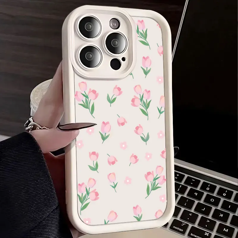 Floral Shockproof Soft Silicone Phone Case - Durable Protective Cover