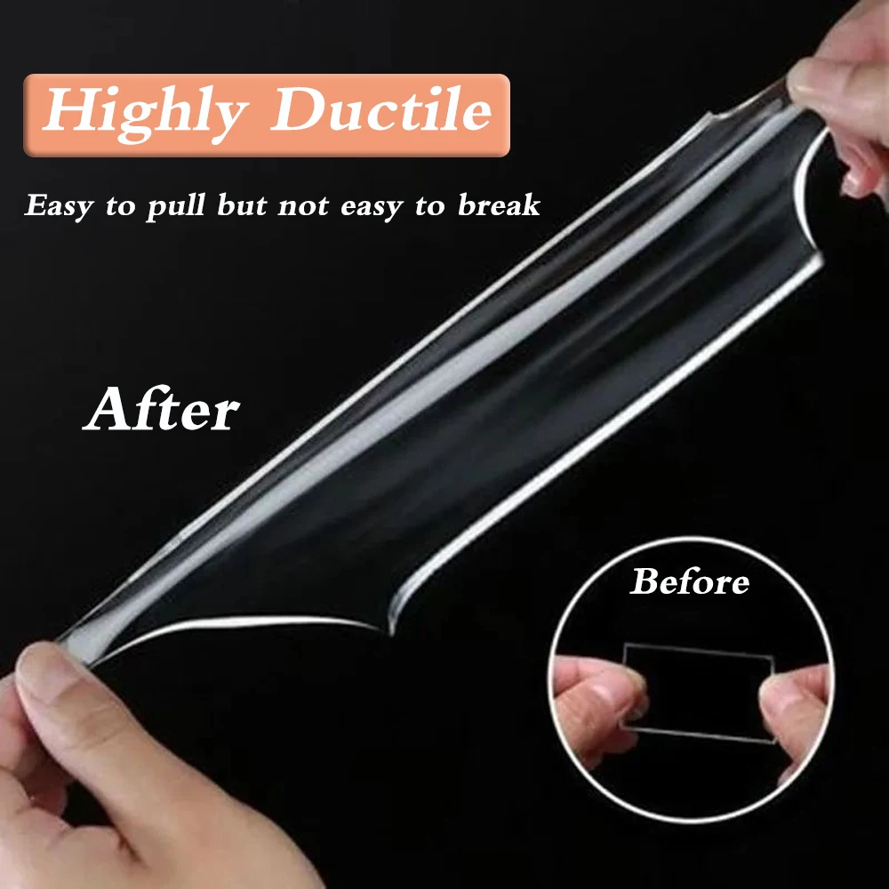 Multi-Width Transparent Waterproof Reusable Nano Tape - Strong Adhesive for Home and Auto Applications