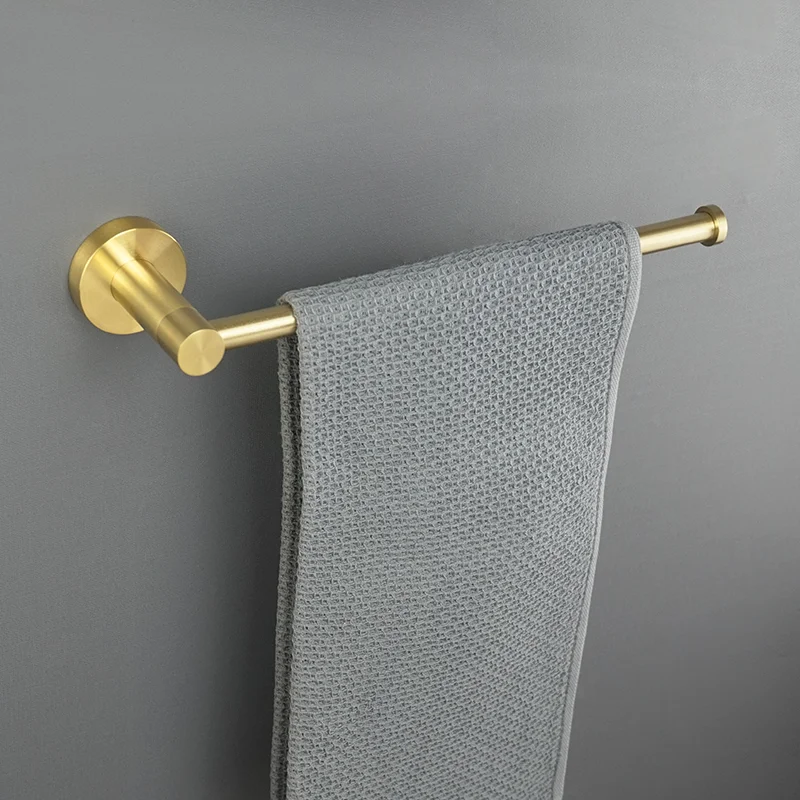 Brushed gold stainless steel towel rack towel bar holder toilet paper holder bathrobe hook hanger hardware kit toilet paper holder towel hook bathroom hardware set bathroom hardware accessories