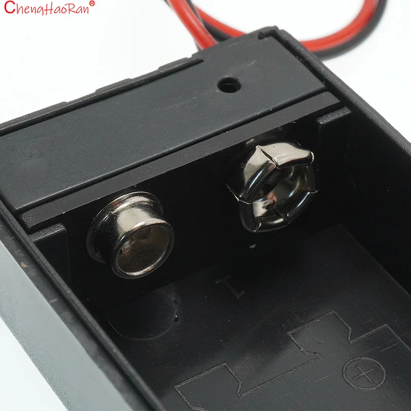 5개입 9V 사각 배터리 박스 5.5 * 2.1mm DC 플러그 커버 및 리드 와이어 포함 다양한 전자 제품용 (멀티미터 등)