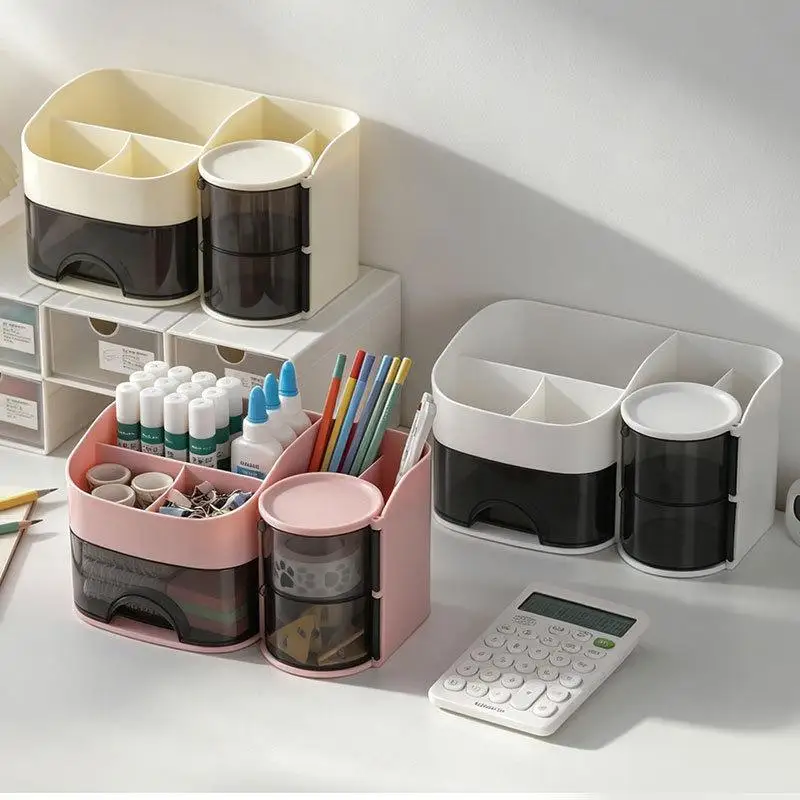 Deluxe Transparent Drawer Beauty Organizer: Ideal for Vanity Storage of Cosmetics, Brushes, and Skincare Essentials