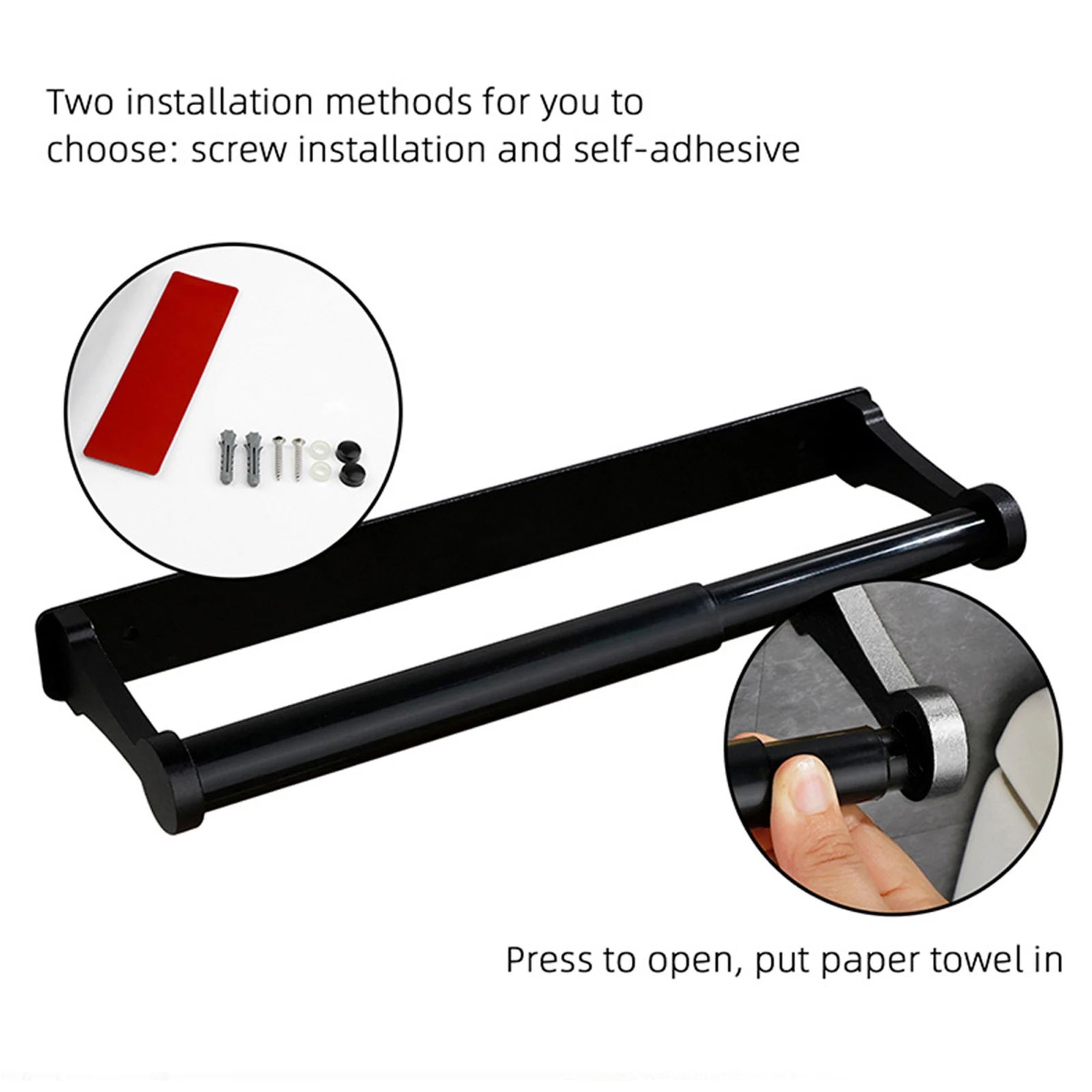 1/2Pcs Paper Towel Holder Under Cabinet Stainless Steel Toilet Roll Holder Multi-role Bathroom Towel Rack Kitchen Storage Rack