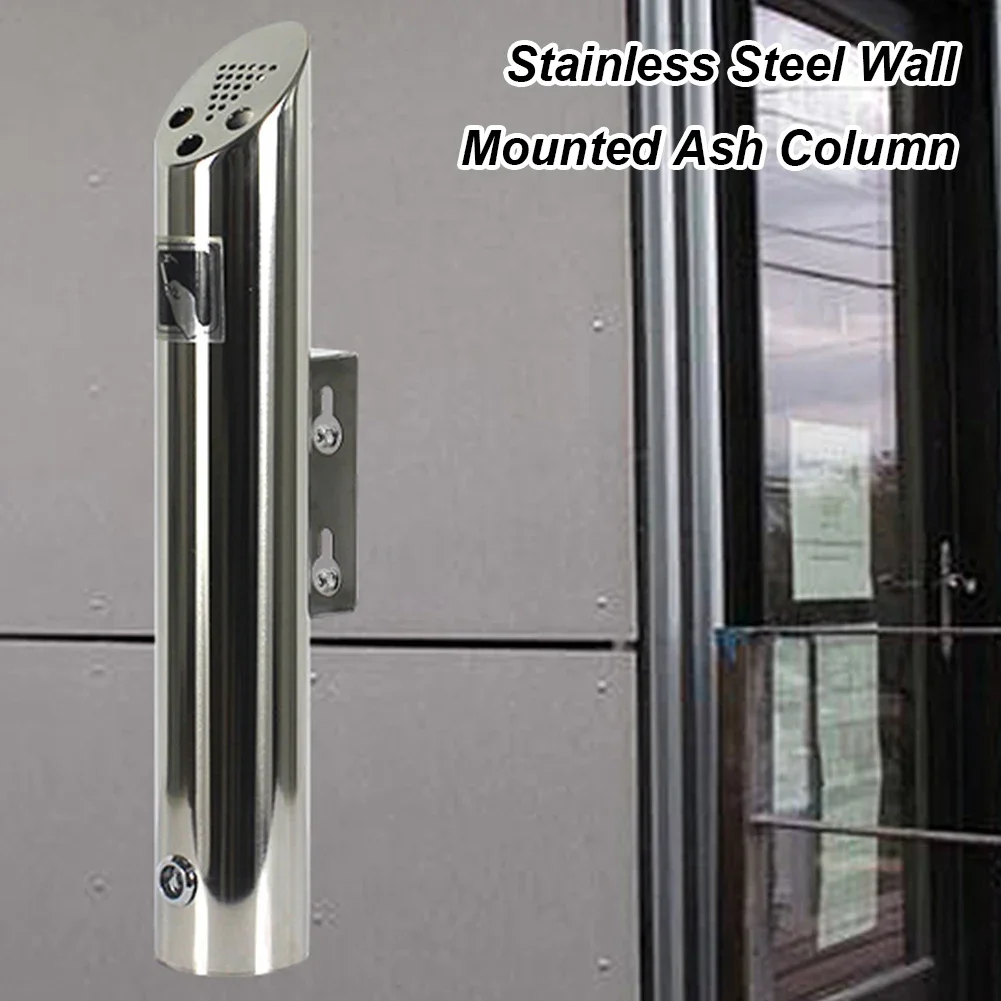 Wall Mounted Cylinder Cigarette Ash Bin Waterproof Patio Public Cigarette Ash Tray for Mall Hotel Elevator Entrance 3