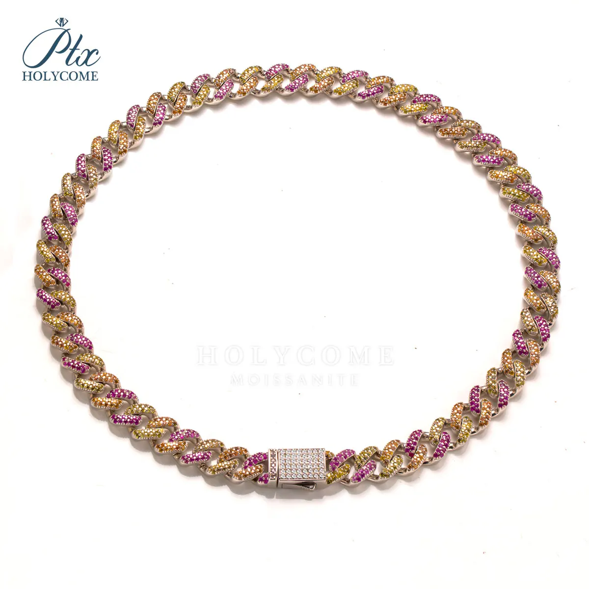 

Silver Plated Gold Cuban Chain K37-00001 11mm width 63cm Length 1.3mm round Certificate Custom Jewelry Moissanite Supplier
