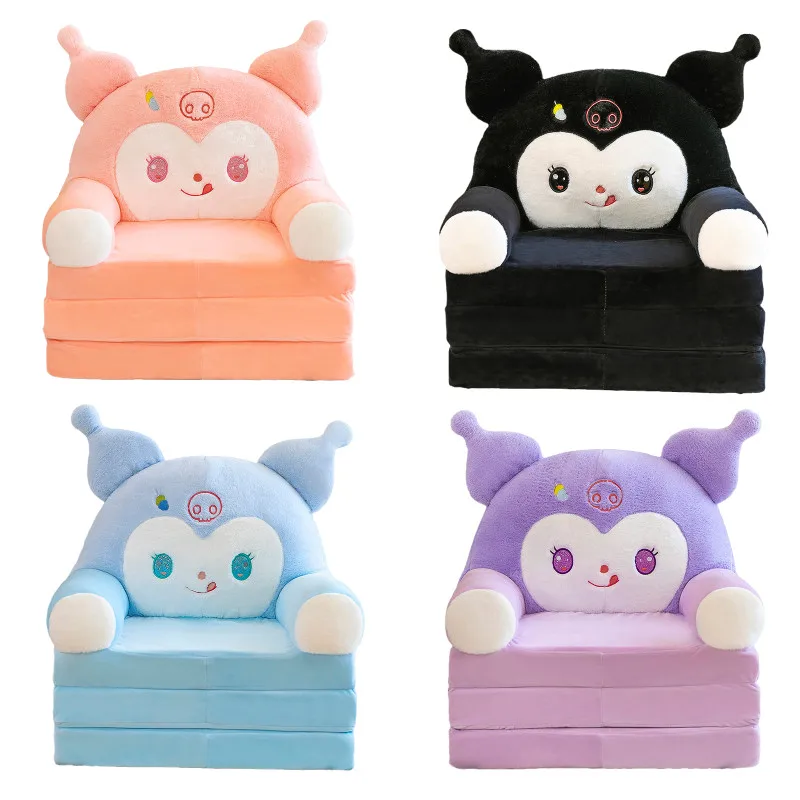 

Kawaii Sanrios Anime Kuromi Series Cartoon Plush Seat Cute Folding Sofa Tatami Seat Small Sofa Lazy Seat Stool Kids Gift