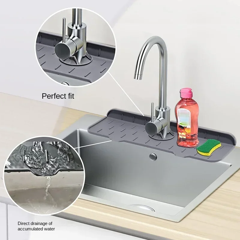 Kitchen Utensils Silicone Rack Kitchens Accessories Tray Storage Guard Sink Box Bathroom Faucet Utensil Mat Sponge Splash
