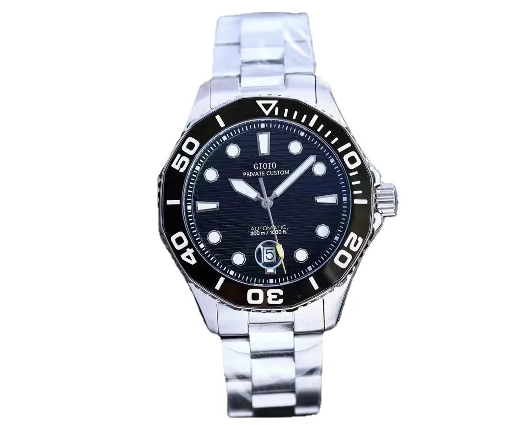 

Luxury New Automatic Watch for Men Mechanical Watches Stainless Steel Blue Black Ceramic Bezel Rubber With Date Sapphire Glass