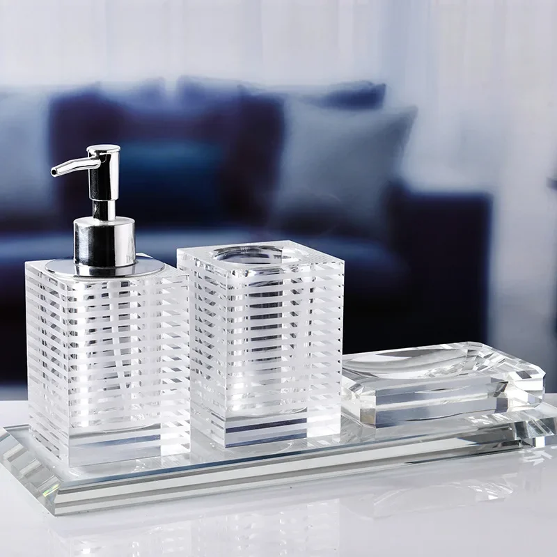 Dispenser Qtip in vetro da 590 ml, con coperchi e vassoio in bambù, confezione da 3