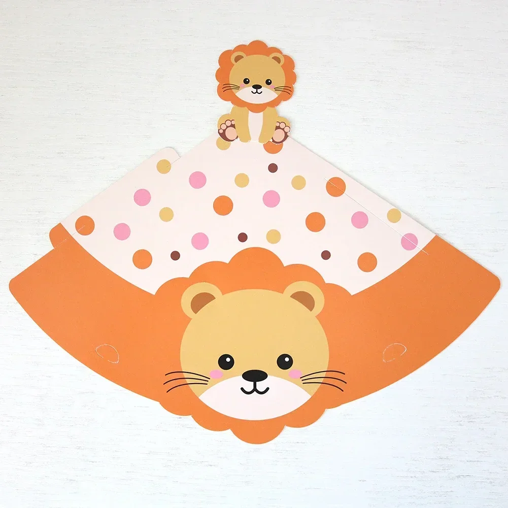 6pcs Forest Animal Party Hats Vibrant Safari Designs Easy to Wear - Main Image