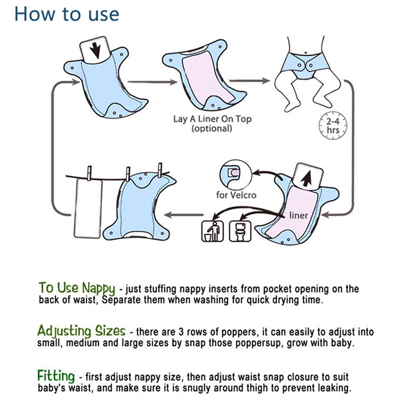 Cloth Diapers Waterproof Diapers Baby Training Pants Reusable Cartoon Pattern Breathable Nappies Toilet Training Pants