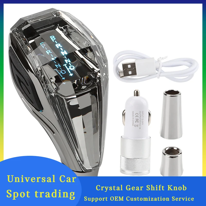 

Custom Logo Universal Car Crystal Led Shift Knob Touch Activated illuminated LED Light Gear Shift Knob Head Car Accessories