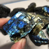 Pierre naturelle de labradorite 20-200g, minéral de guérison Reiki, spécimen de pierre de lune, collection, paysage d'aquarium, cristal brut 2
