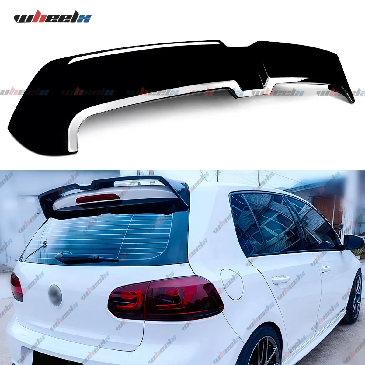 VW Golf MK6 TSI TDI Oetinger Style Gloss Black Roof Spoiler Boot Wing Lip - Aftermarket Auto Part