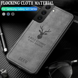 DEER Luxury Vintage Cloth Fabric Phone Cover for Note 20 Ultra (Gray)