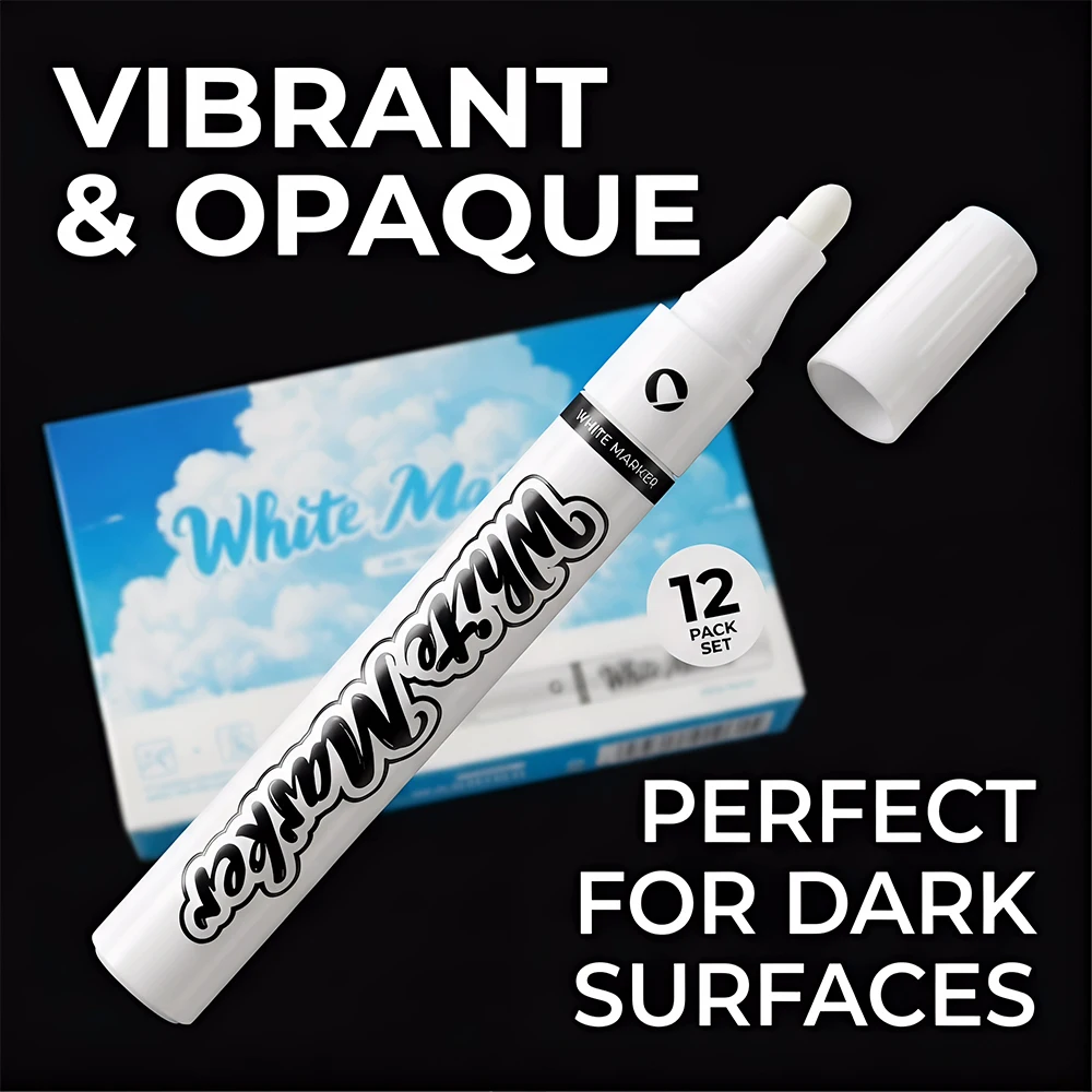 Waterproof White Crafts Permanent Markers 4