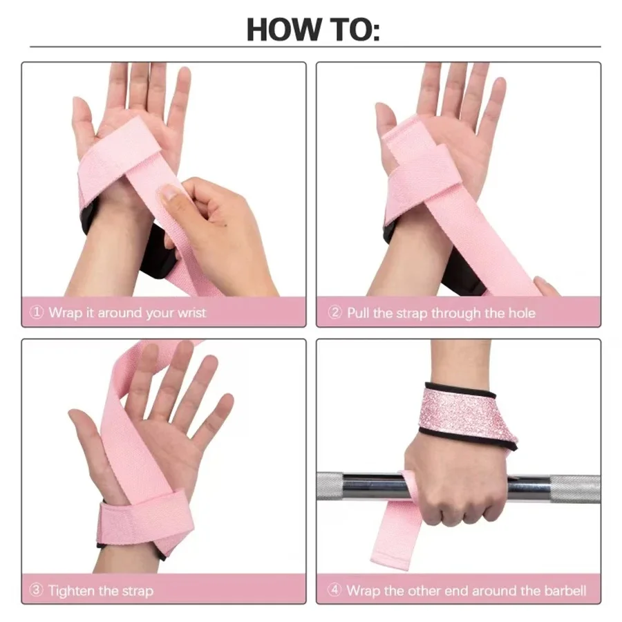 New Shiny Brace Wrap Fitness Lifting Wrist Strap Crossfit Bodybuilding Support Kettlebell Dumbbell Weights Grip Band Strength