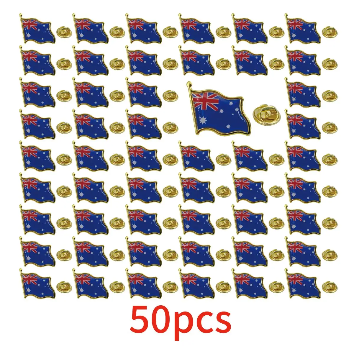 5/10/50/100 Pack Metal Australia Flag Lapel Pin Waving Australian Pins Bulk Patriotic Badge Souvenir Gifts