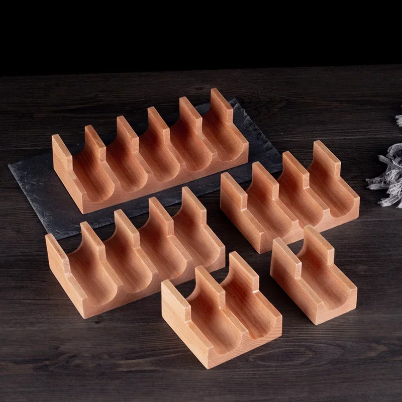 Japanese Sushi Rack Hand Grip U-shaped Rack Wooden Tray Sea Urchin Taco Roll Tray Western Food Wooden Plate Sushi