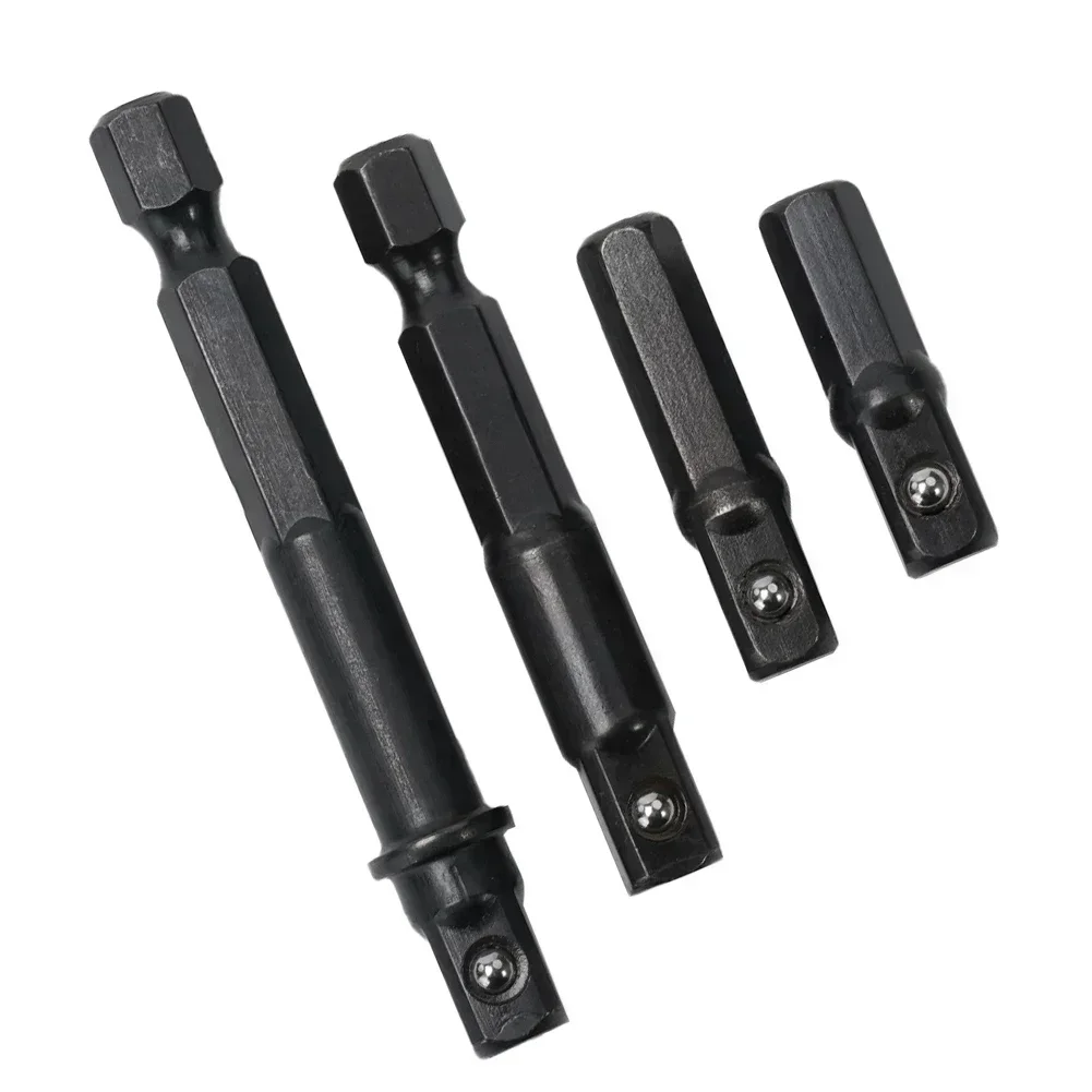 1/4pcs 1/4 인치 드릴 소켓 어댑터 크롬 바나듐 강철 연장 비트 소켓 어댑터 스크루 드라이버 홀더 전동 공구 25-65mm