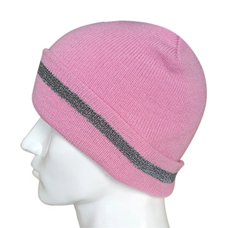 Unisex Reflective Stripe Knitted Hats Beanies Luminous Outdoor Cycling Ski Warm Caps Women Men Autumn Winter Hats Casual Bonnet