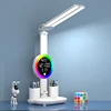 Rechargeable Led Table Lamp for Study Desk Lamp Reading Light Led Night Light with Fan Led Clock Dispaly Reading Desk Light 1