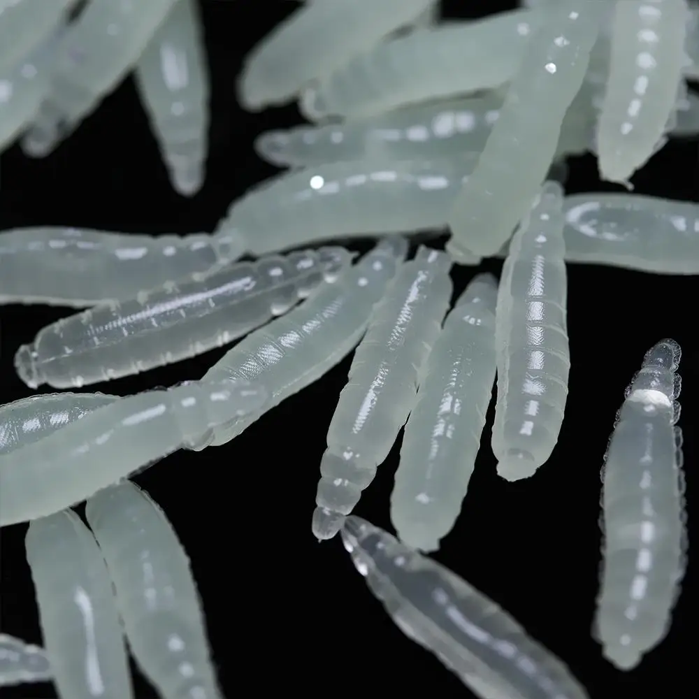 50Pcs Hot Silicon Excellent Toughness Worm Fishing Bait Bionics Soft Lures Road Asia Bait Maggots Shape Tackle
