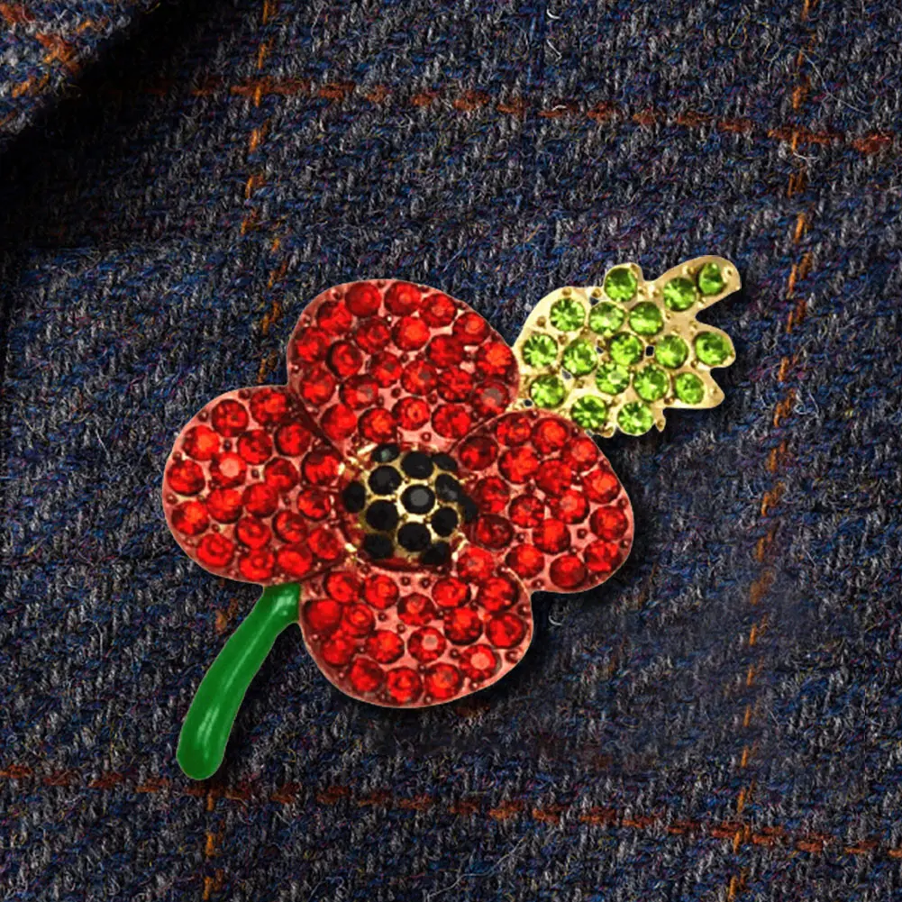 Poppy Souvenir Pin Lest We Forget Red Poppy Flower Lapel Dripping Oil Pin Jewelry Gift for Friends