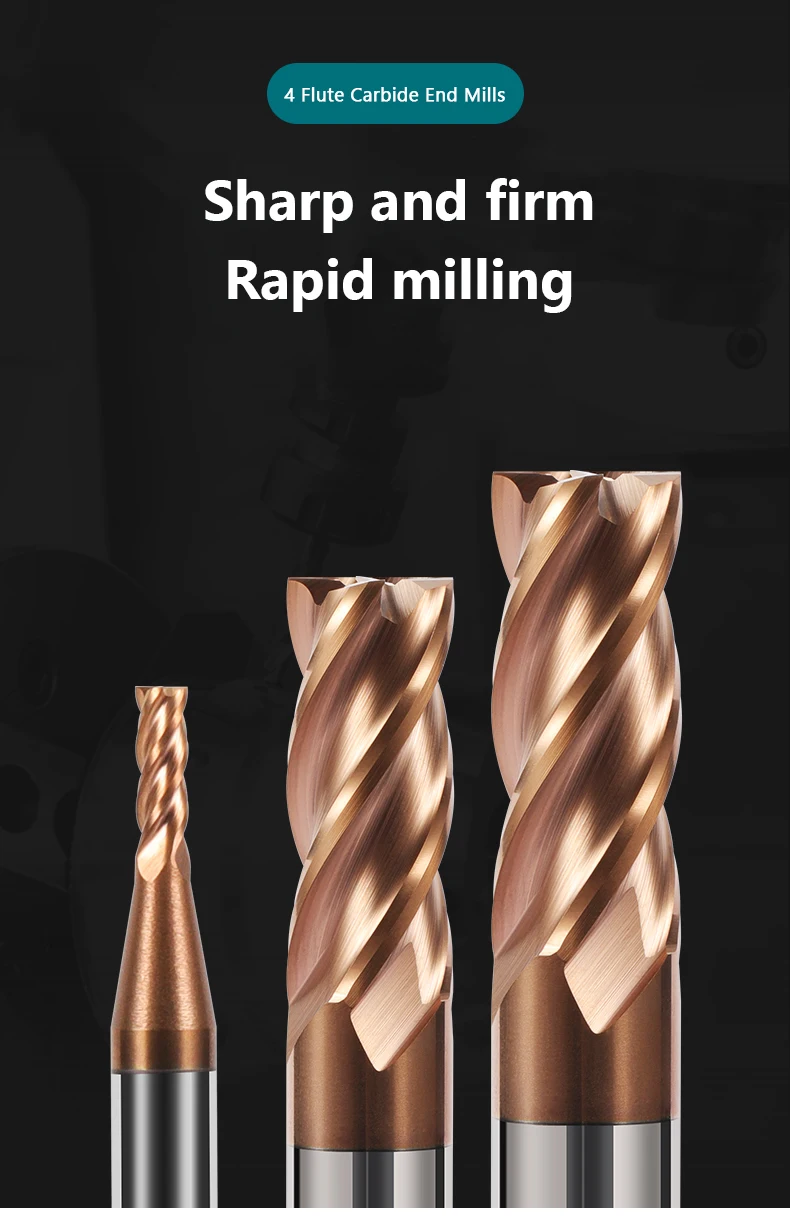 Carbide End Mill HRC55 4Flutes Metal Steel Tungsten Milling Cutter Alloy Coating 1-20MM