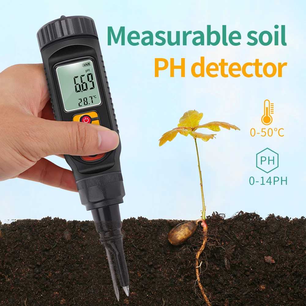Digital Food PH Meter Water Temp Acidity Tester for Dough Fruit Cheese Meat Bread Soil PH Meter 0.00~14.00 High Accuracy 4