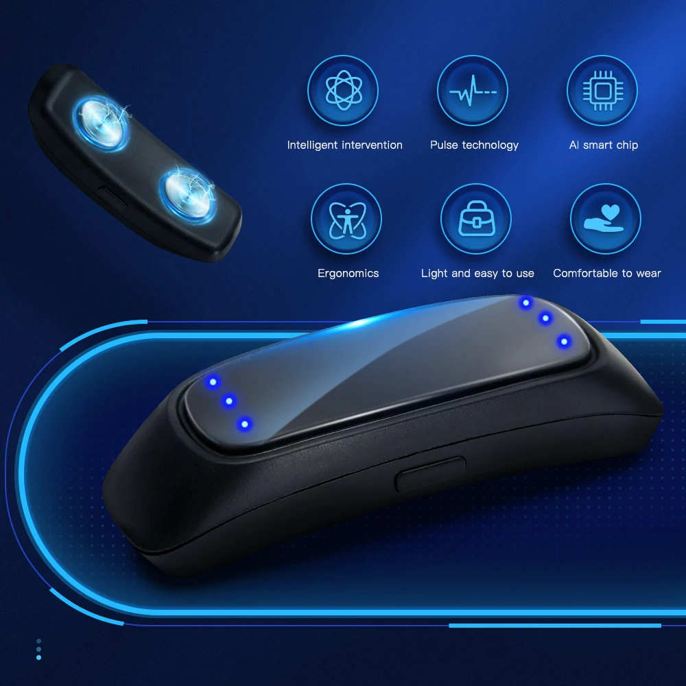 Anti-Snoring Device Smart Throat Pulse Electric Sleep Snore Prevention Gadget Smart Snore Stopper Relaxation Treatment