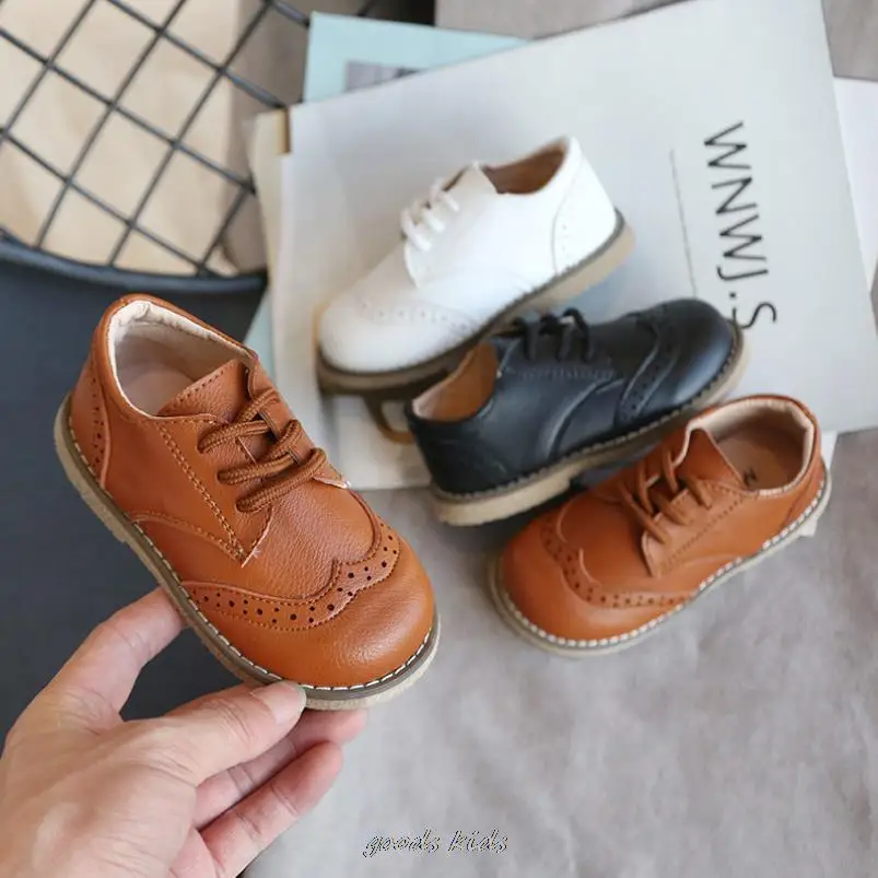 New Spring Autumn Children Leather Shoes For Boys Girls Casual Shoes Kids Soft Bottom Casual Outdoor Baby Sneakers