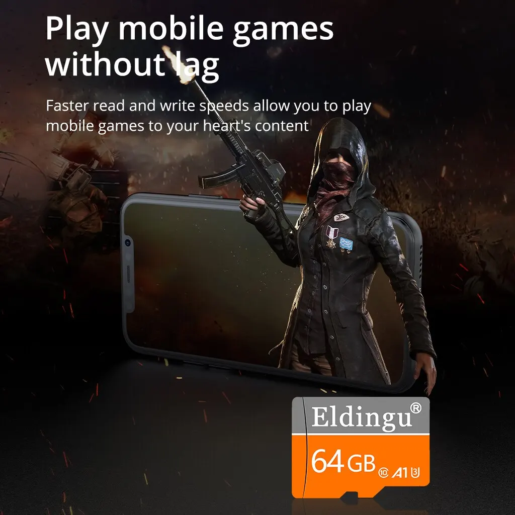 드론 오디오용 Eldingu SD 카드, 휴대폰 메모리 카드, 미니 TF 카드, 128GB U3 A1 메모리 카드, 32GB, 64GB, U3 Class10