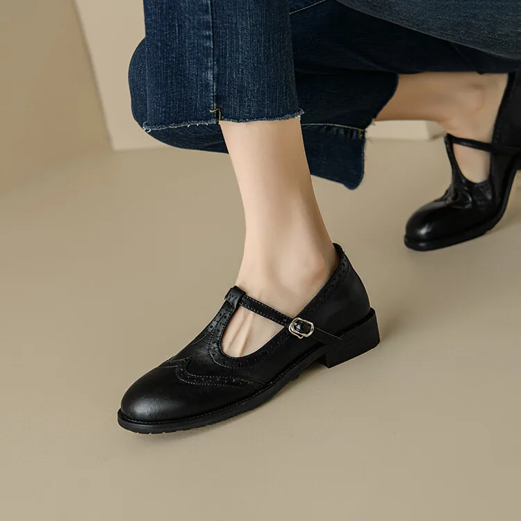 Chaussures Mary Jane Pour Fille En Cuir PU - Semelle Antidérapante, Style été, Confortables - 9
