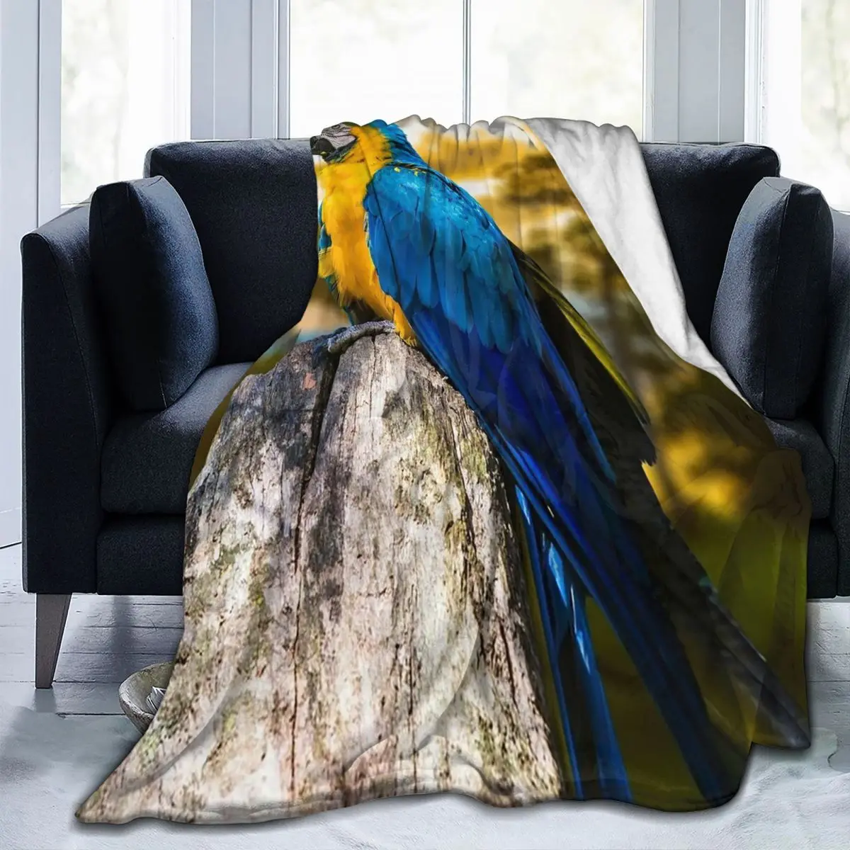 Macaw Parrots Animal Blankets Velvet Summer Air Conditioning Cockatiel