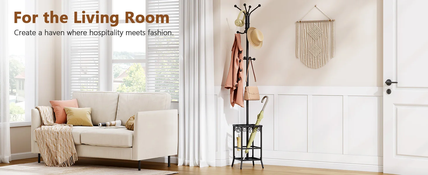 Ideal for the living room to hang clothes and items, helping keep the space tidy.