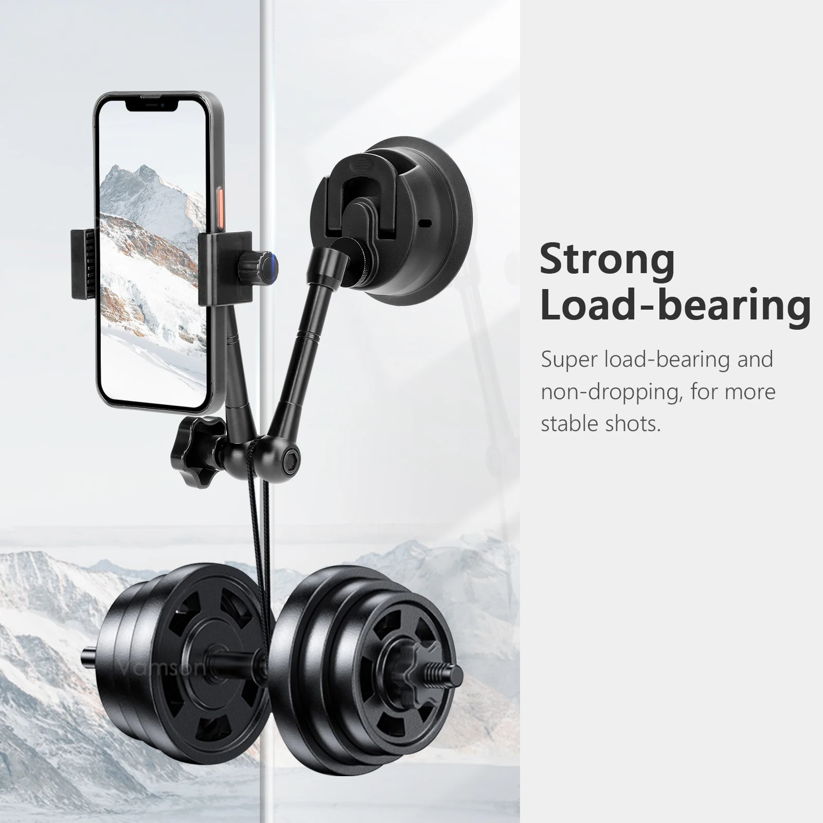 Vamson-carro Telefone Ventosa Suporte para Smartphones Insta360 x3 Acessórios 9cm de Diâmetro Fit For Gopro Hero 11 10 - Image 6