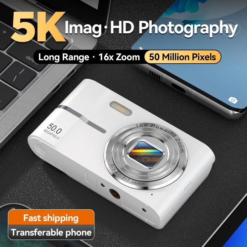 4K Digital Camera 50MP 16X Student Outdoor Anti-Shake Video Recorder